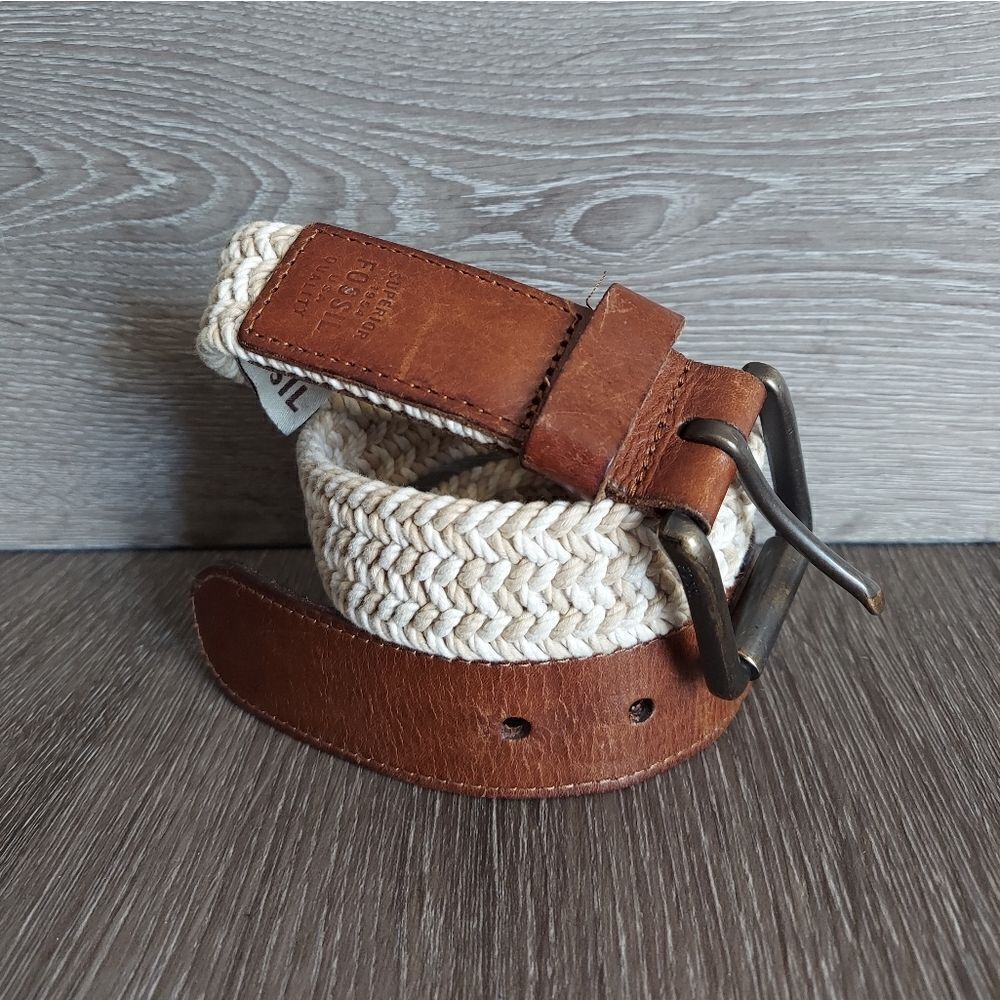 Fossil Men's Kyle Woven Braided Belt 40